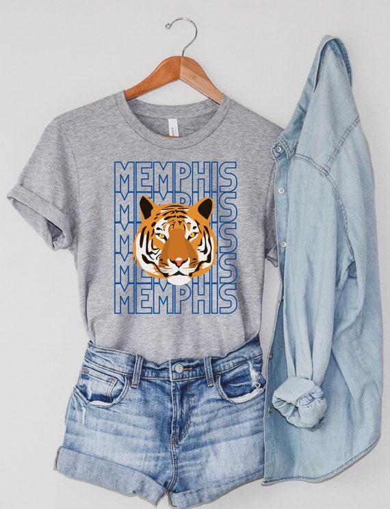 Memphis Game Day, Tigers Mascot, Retro Blue and Orange Tiger Shirt, Gift for Tigers Fan, I Love Memphis, Memphis Gifts, Let's Go Memphis
