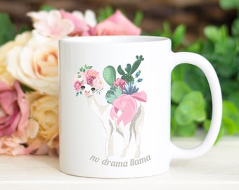 No Drama Llama, Funny Llama Mug, Llama Lover Mug, Mama Llama Mug, Retro Llama Mug, Sarcastic Llama Mug, Animal Lover Mug, Drama Queen