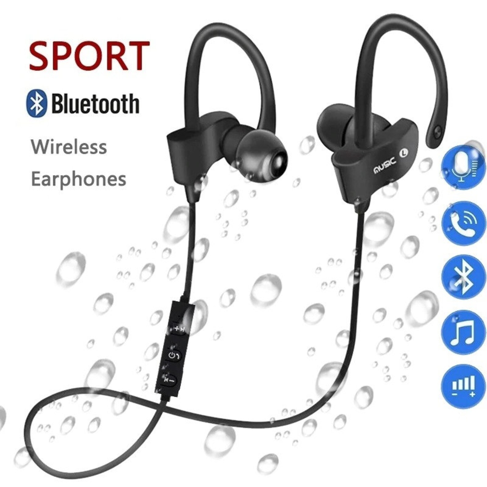 Wireless Bluetooth Earphones Ear loop Headphones Music Sport Etsy