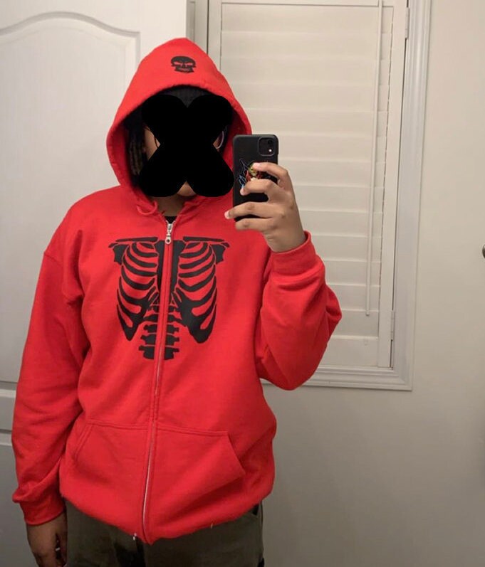 Skeleton sweater zip up Clearance