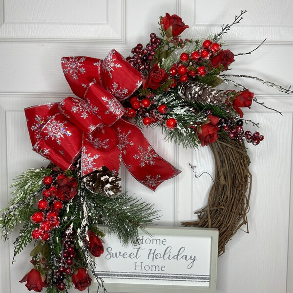 Christmas Wreath Front Door - Etsy