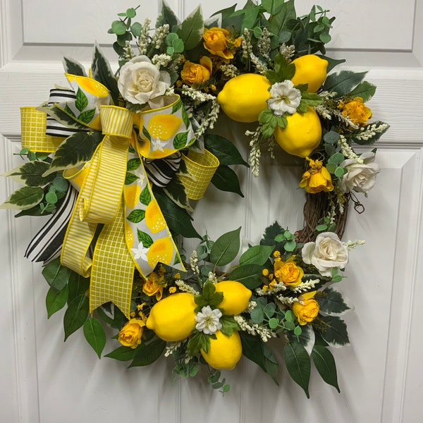 Summer Lemon Front Door Wreath