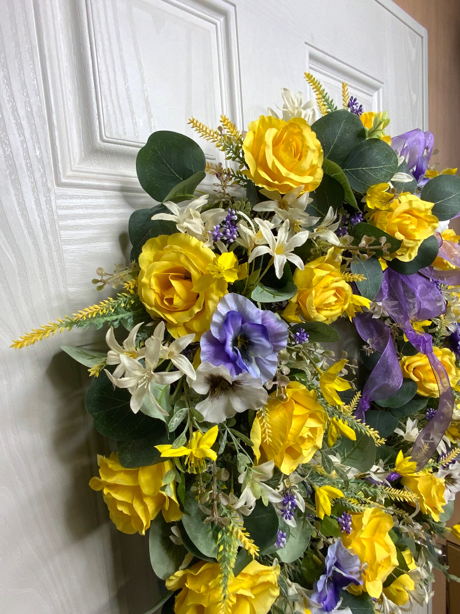 English Garden Wreath for Double Doors Etsy