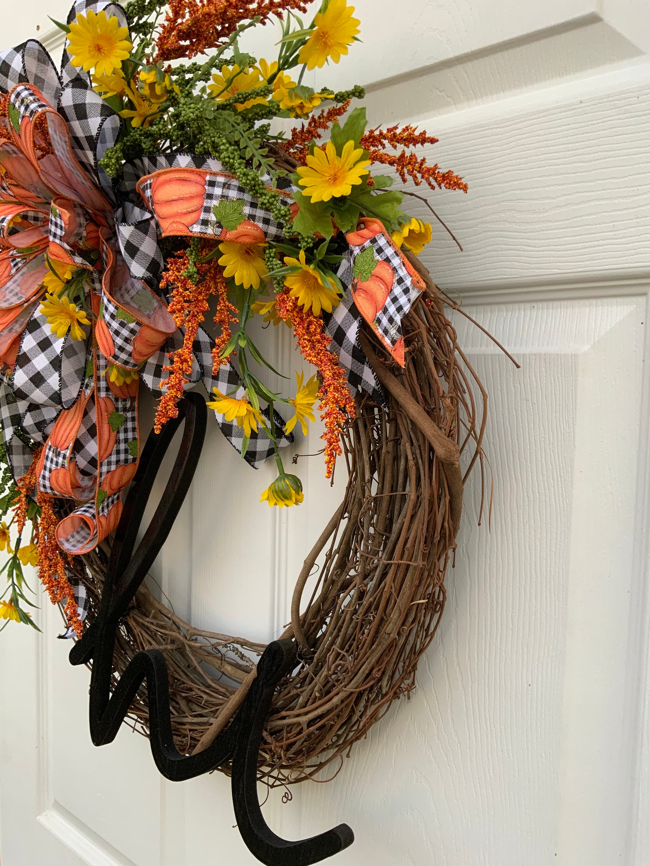 Corona para la puerta principal corona de la puerta | Etsy