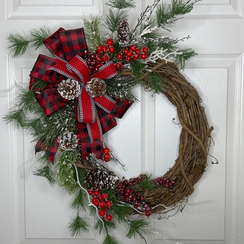 Christmas Wreath for Front Door Double Door Christmas Wreath - Etsy