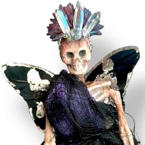 Cemetarium, Mummified Fairy Terrarium Shadowbox, Witch Curiosity, Creepy Halloween Decor