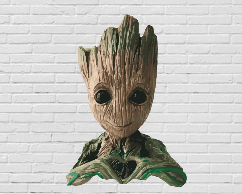 Download Baby Groot heart svg Marvel Avengers superhero pdf jpg eps png | Etsy