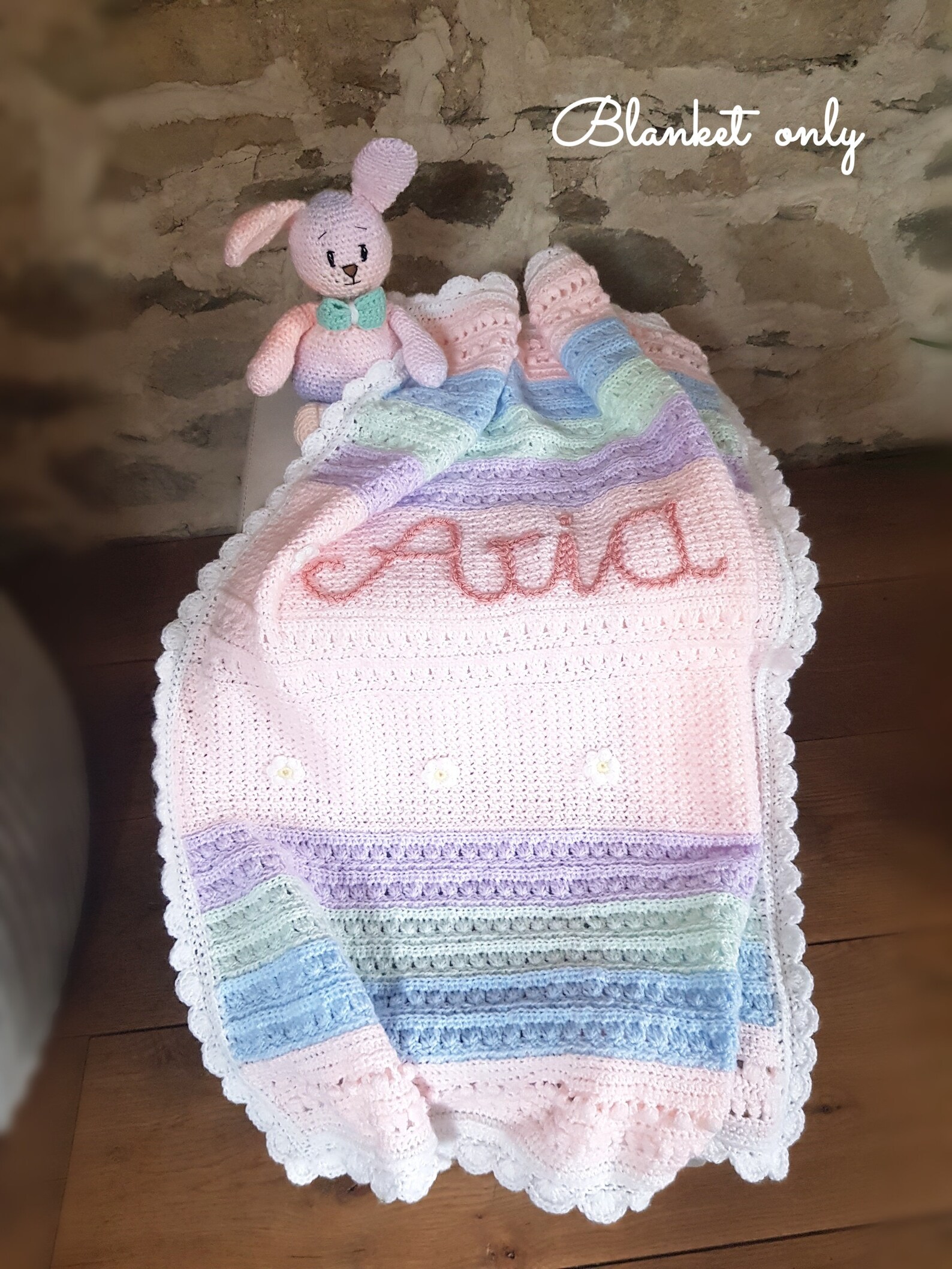Personalize Crochet Baby Blanket with Name Babydecke mit Etsy