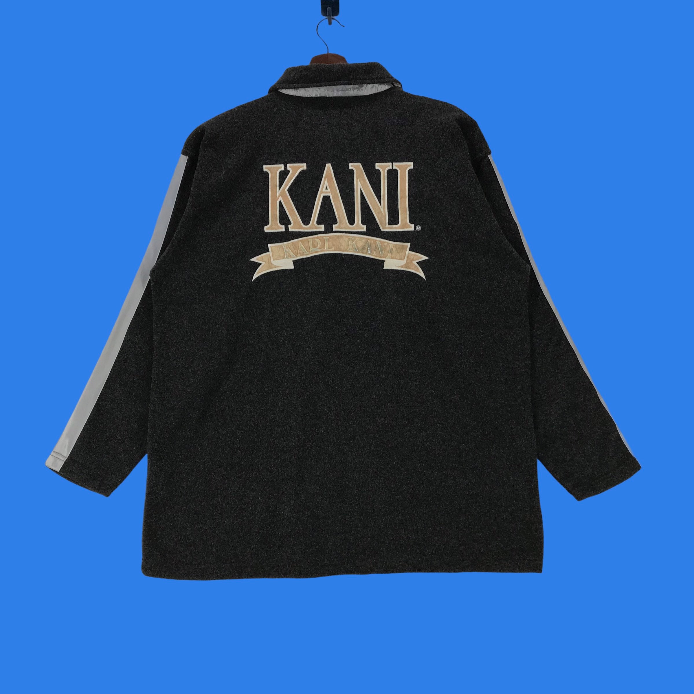 トップス 90s Karl Kani Half Zip Fleece 96 HIPHOP Vintage Karl Kani Half Zip Sweatshirt - Big Logo Pullover (large