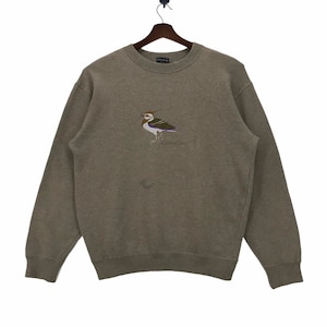 Tröja med broderad fågel i vintagestil - Cland Lake Pullover - Medium