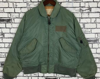 Avirex U.S Flight Bomber Jacket Type Cwu 55p Cold Weather Pilot Jacket Size Medium