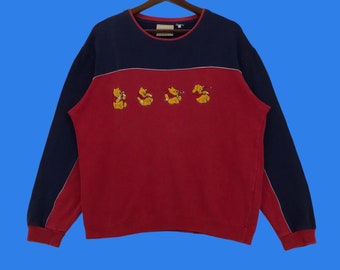 Vintage 90s Pooh Disney Cartoon Character Sweatshirt Pullover Jumper Medium Size Vintage Sweatshirt.