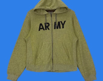 Vintage Armee Hoodie Jacke Spellout Army Pullover Pullover Mittlere Größe Vintage Sweatshirt.