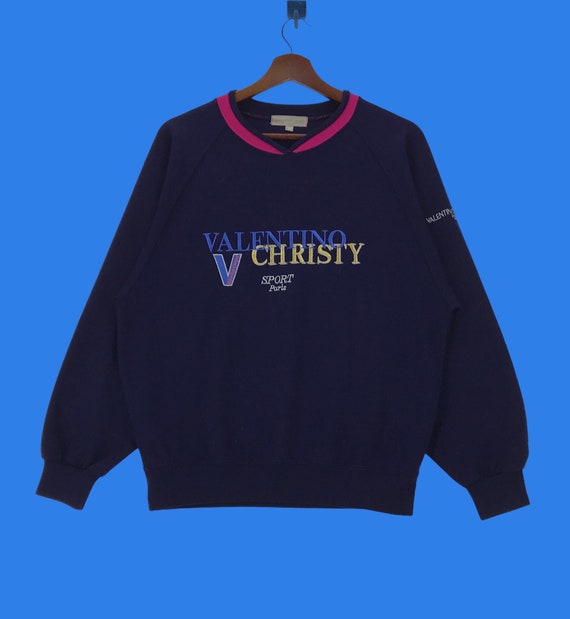 Vintage 90s  Valentino Christy Sweatshirt Embroid… - image 1