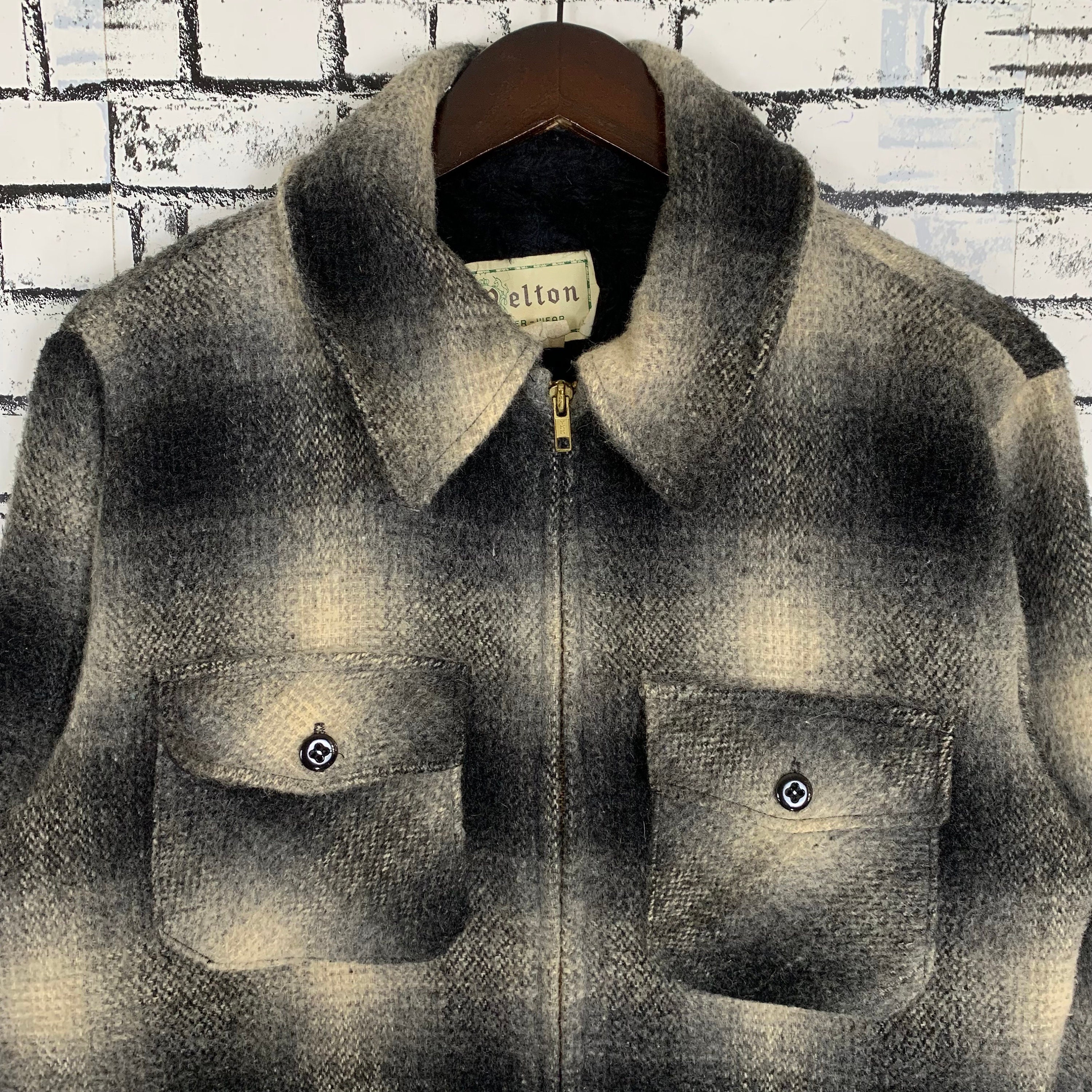 Vintage 70s Melton Buffalo Plaid Wool Jacket Men's Size Medium - Etsy