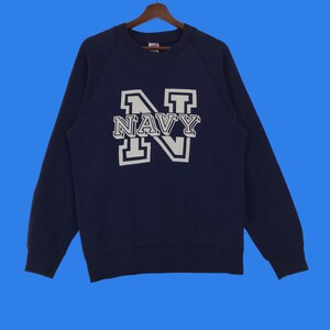 Vintage 90s United States Navy Crewneck Sweatshirt Big Logo Spellout NAVY Pullover Jumper Medium Size Vintage Sweatshirt.