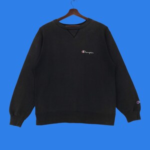 Vintage Champion Small Logo Embroidery Spellout Champion Sweatshirt Pullover Jumper Large Size Vintage Sweatshirt.