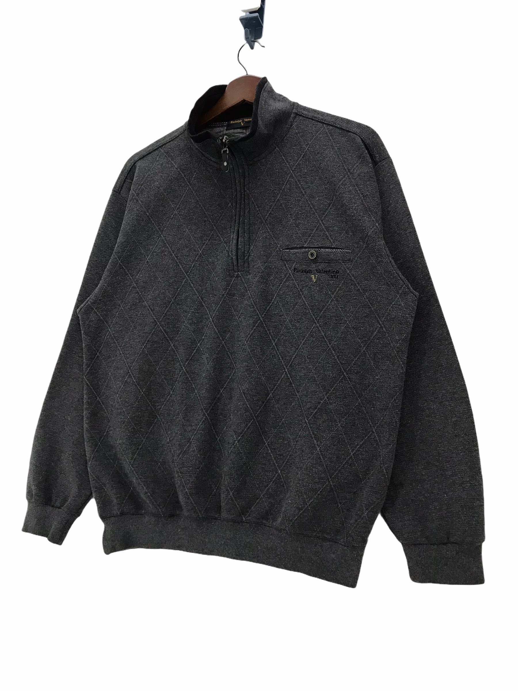 【VALENTINO】1990s Half Jip Logo S/S Knit Vintage 90s Gianni Valentino Half Zip Sweatshirt Embroidery
