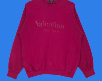 Vintage 90s Valentino Alpha Sports Sweatshirt - Embroidered Logo, Large