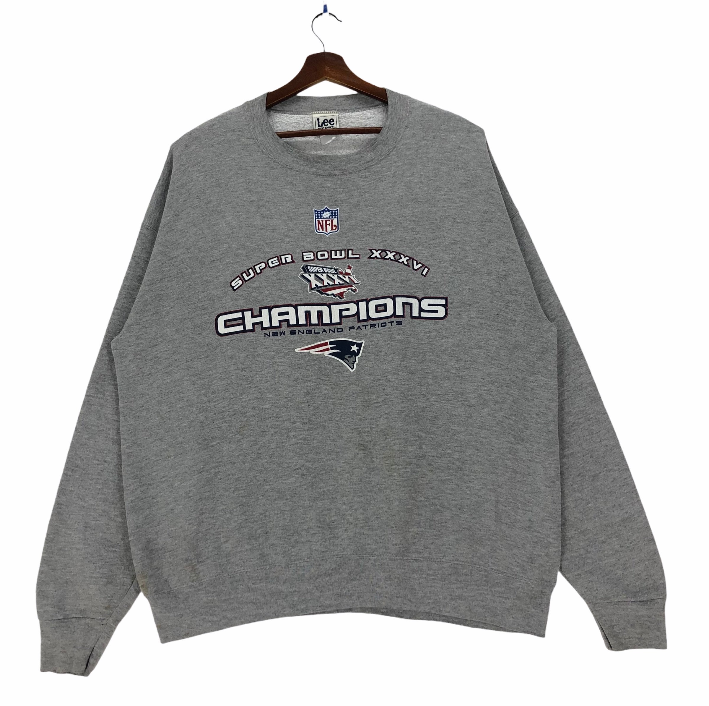 Vintage New England Patriots Sweatshirt Spellout Super Bowl - Etsy UK