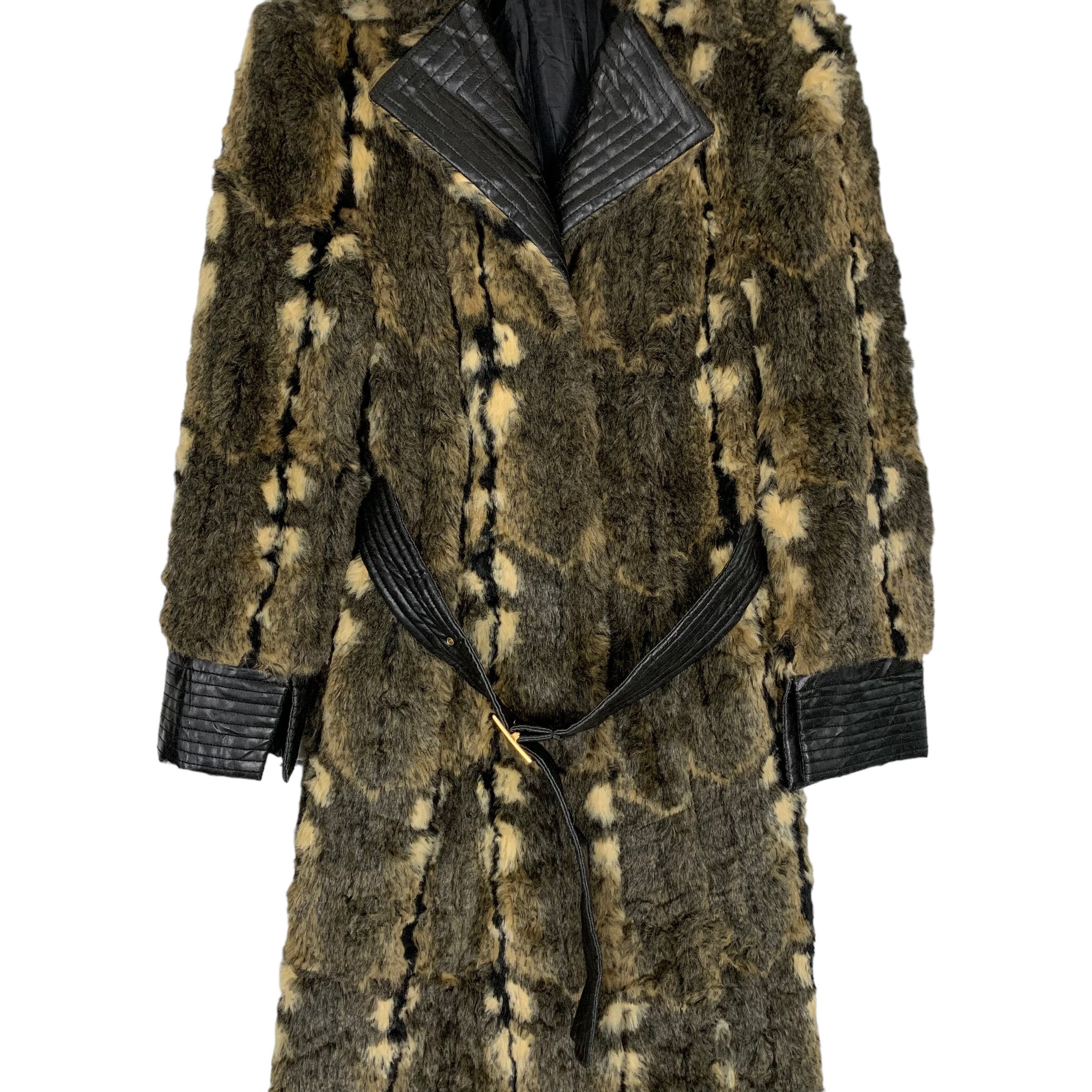 ameri ロングコート　UND ELEGANT FUR COAT Long coat with faux fur collar