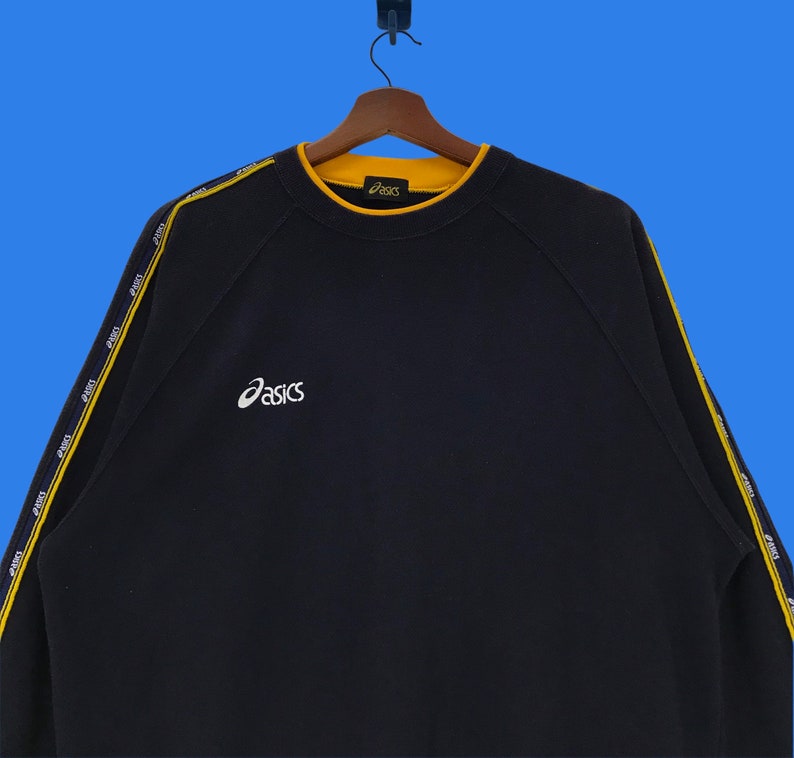 Vintage Asics Side Tape Sweatshirt Crewneck Small Logo Asics Sportwear Pullover Jumper Large Size Vintage Sweatshirt. image 3