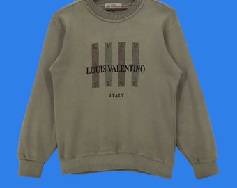 Vintage Louis Valentino Collar Half Button Sweatshirt Medium Size Streetwear Sportswear Street Fashion