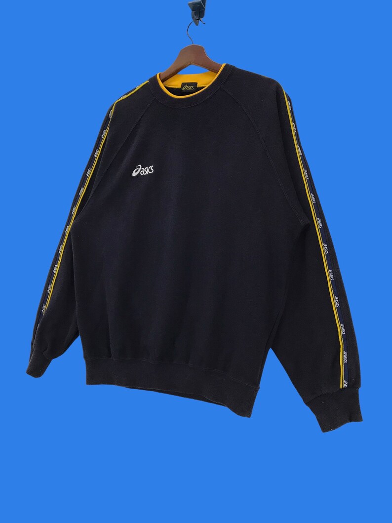 Vintage Asics Side Tape Sweatshirt Crewneck Small Logo Asics Sportwear Pullover Jumper Large Size Vintage Sweatshirt. image 2
