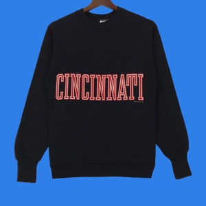 Vintage 80s Cincinnati Sweatshirt Spellout Cincinnati Football Sweatshirt Pullover Small Size