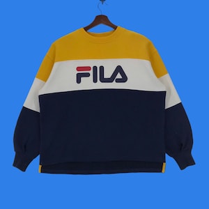 Vintage Fila Sweatshirt Bigo Logo Spellout Fila Sportwear Block Colour Pullover Medium Size Vintage Sweatshirt.