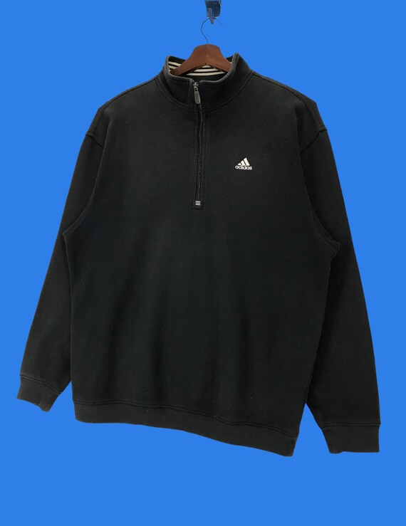 Vintage Adidas Half Zip Sweatshirt Small Logo Lar… - image 2