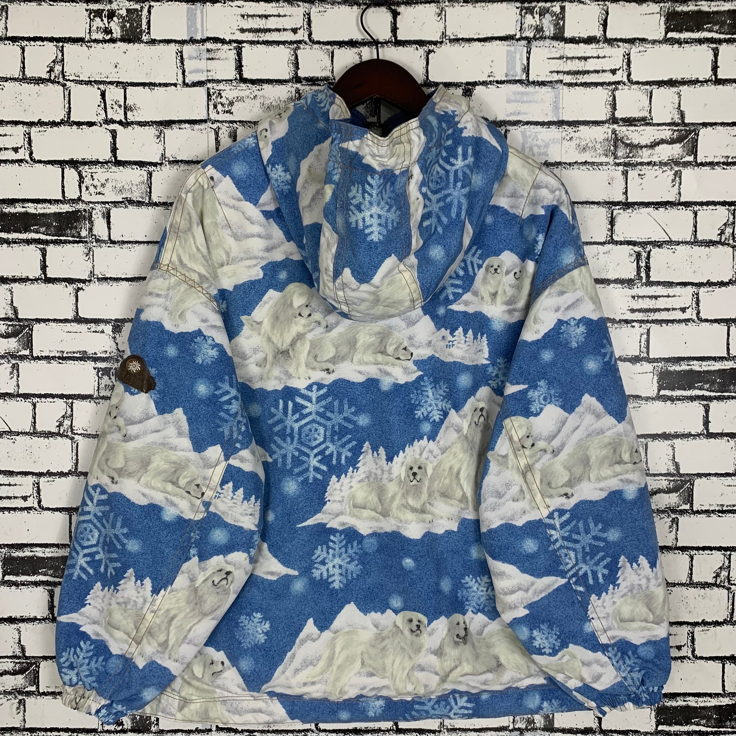 Vintage Ellesse Italian Ski Jacket: Winter Polar Fleece Full Print