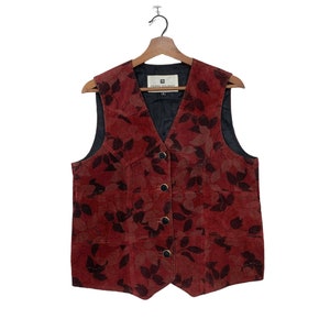 Vintage Pierre Balmain Paris Floral Vest Button Up Pierre Balmain Paris French Luxury Fashion Size Small.
