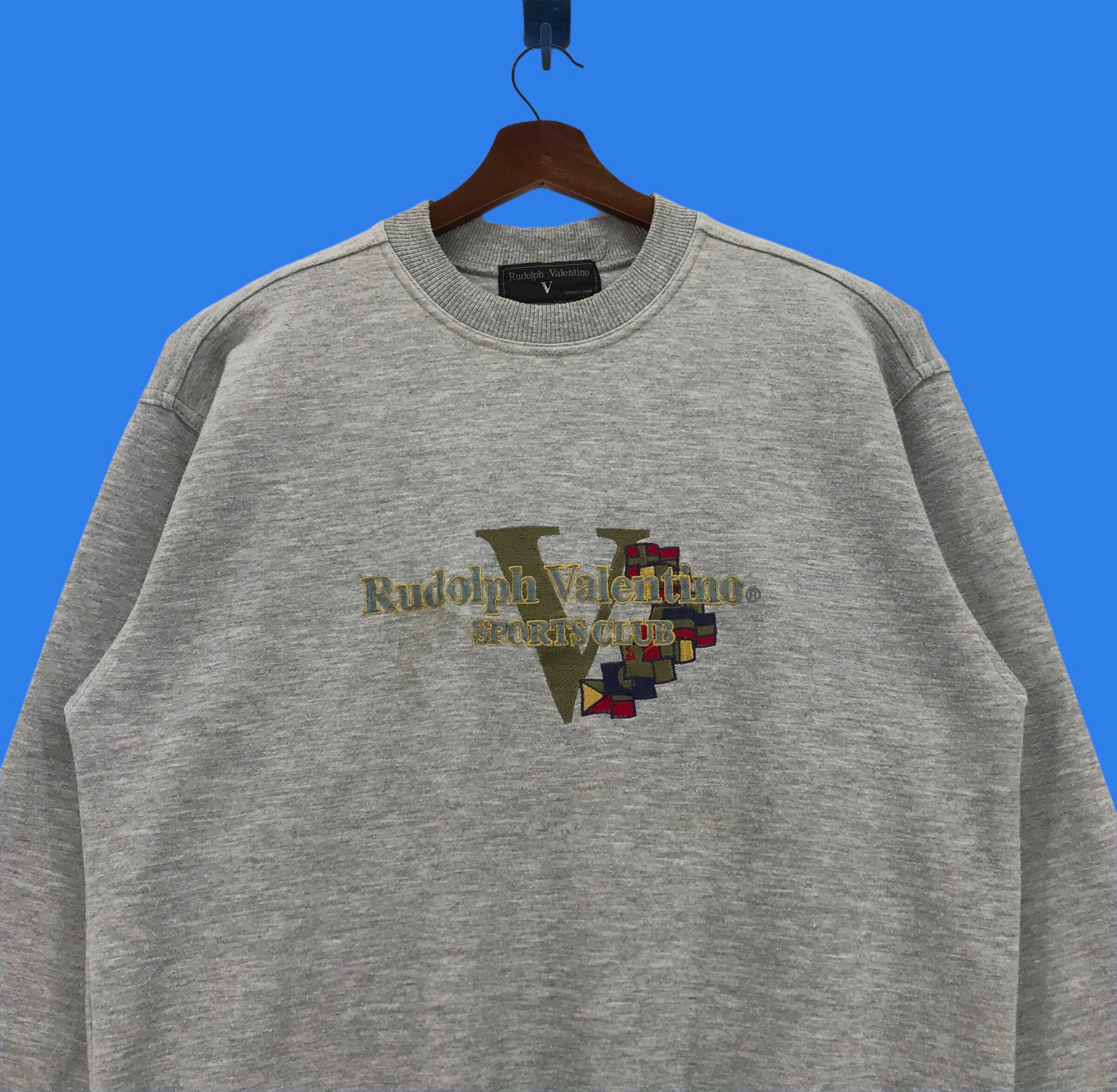 oplukker Ørken Indien Vintage 90s Rudolph Valentino Sweatshirt Embroidery Spellout - Etsy