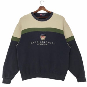 Vintage B.V.D Brand Sweatshirt Spellout American Sport Gymnasium Pullover Größe L.