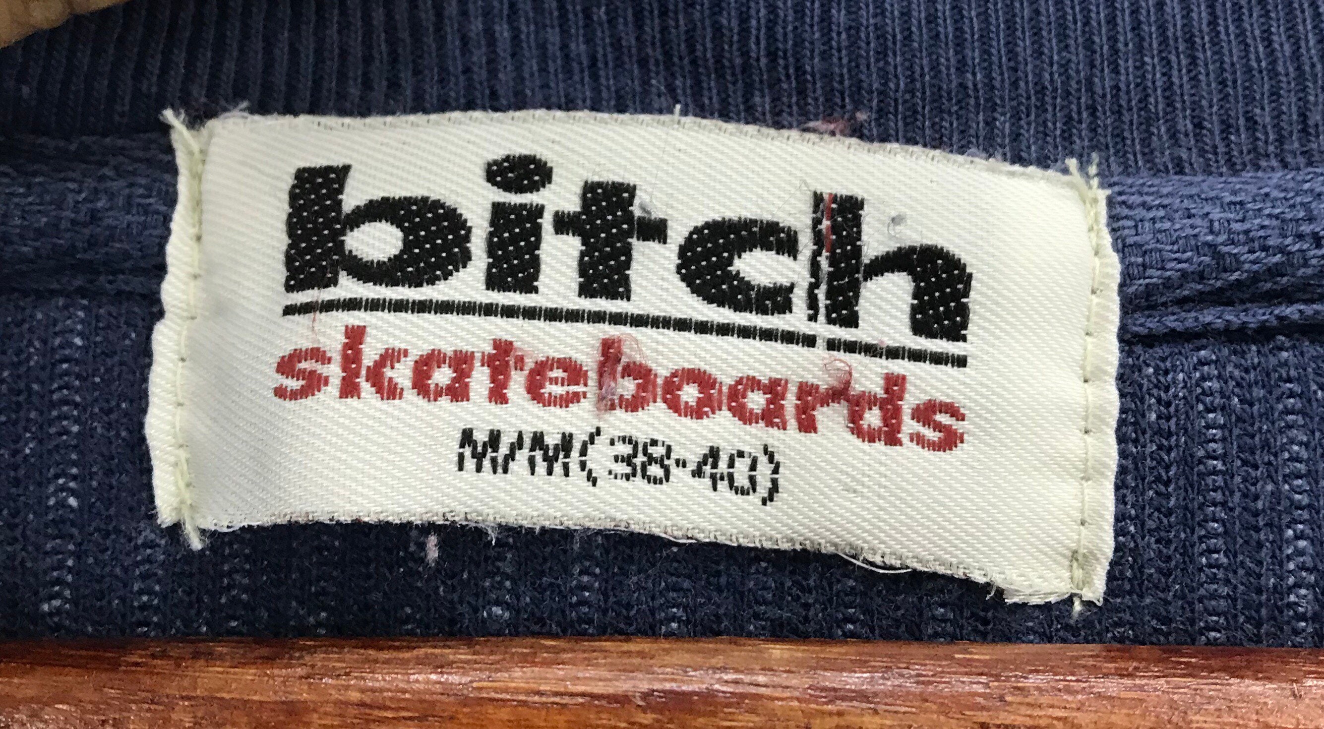 Vintage 90s Bitch Skateboard Small Logo Vneck Sweatshirt Bitch | Etsy