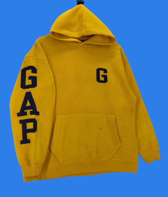 Vintage 90s Gap Fleece Hoodie Sweatshirt Embroide… - image 2