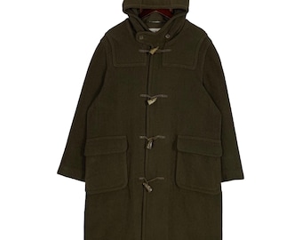 Montgomery Wool Winter Duffle Coat Black Size 36 USA Made in
