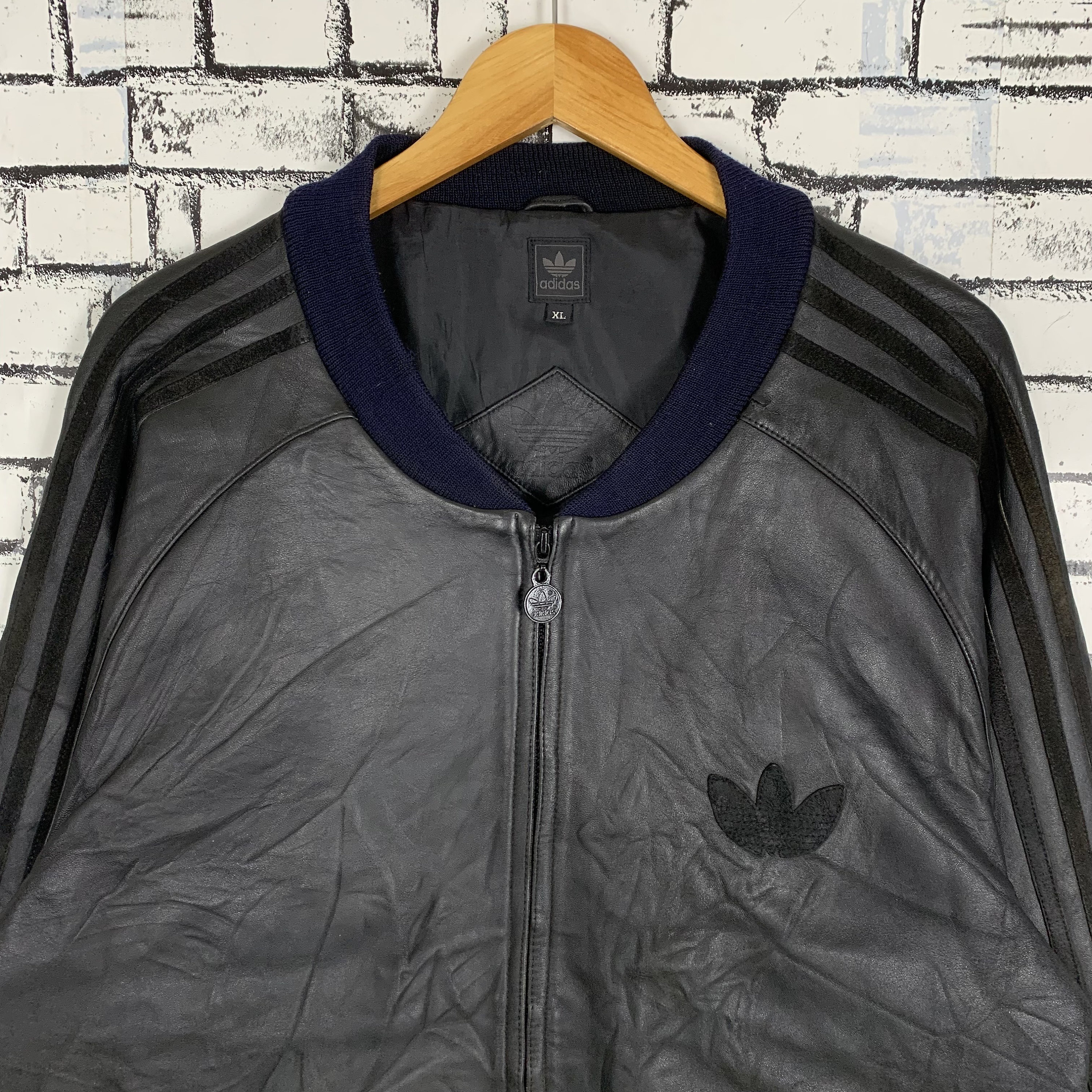 Vintage Adidas Professional 3 Stripes Big Logo Leather