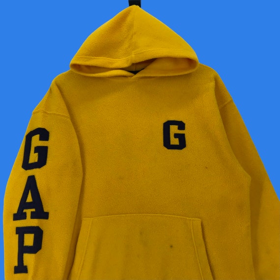 Vintage 90s Gap Fleece Hoodie Sweatshirt Embroide… - image 3