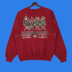 Vintage Captain Santa Sweatshirt Crewneck Captain Santa Soft Drink Pullover Jumper Medium Size Vintage Sweatshirt.
