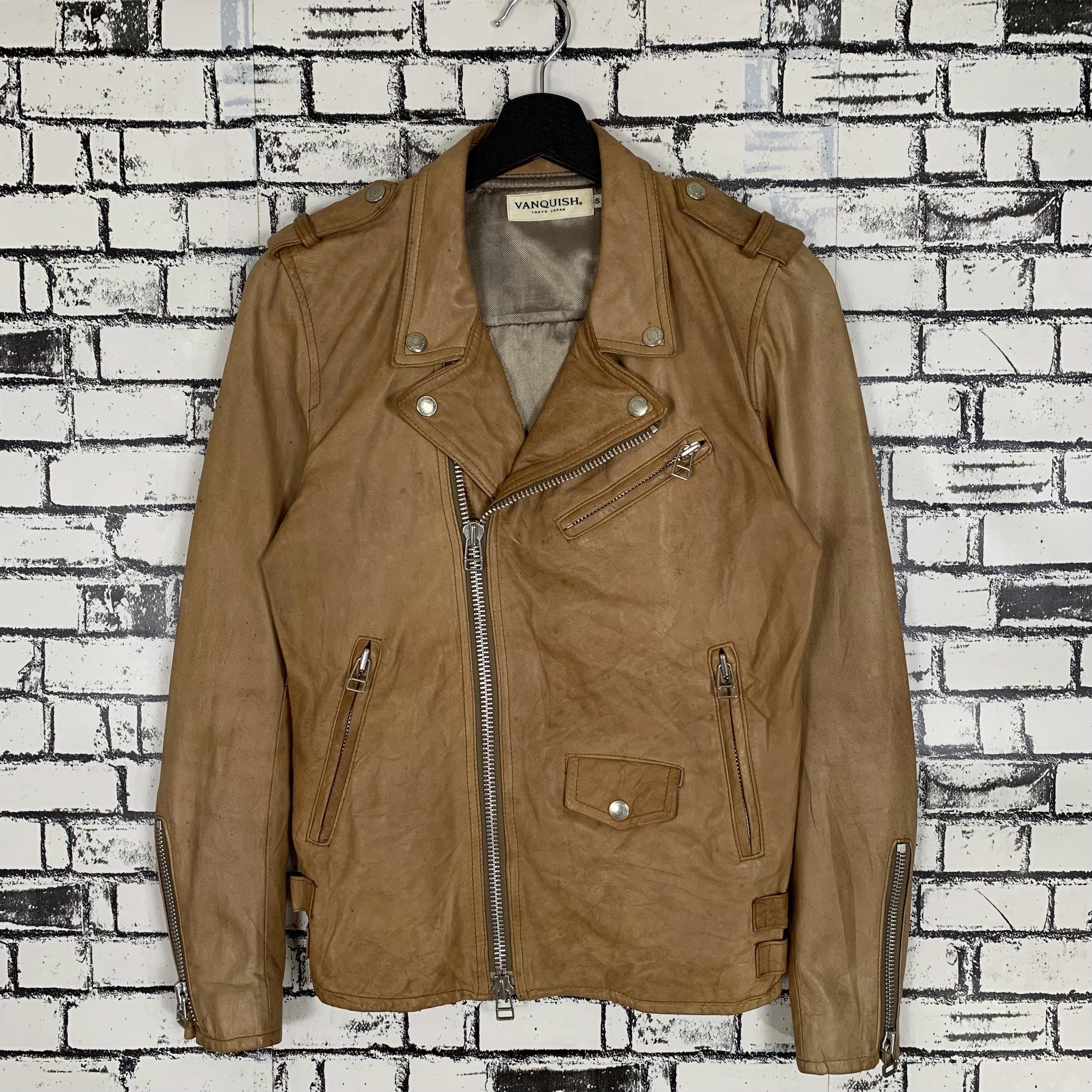 Vintage Vanquish Tokyo Japan Double Collar Leather Jacket Vintage Vanquish Tokyo Japan Double Collar Leather Jacket