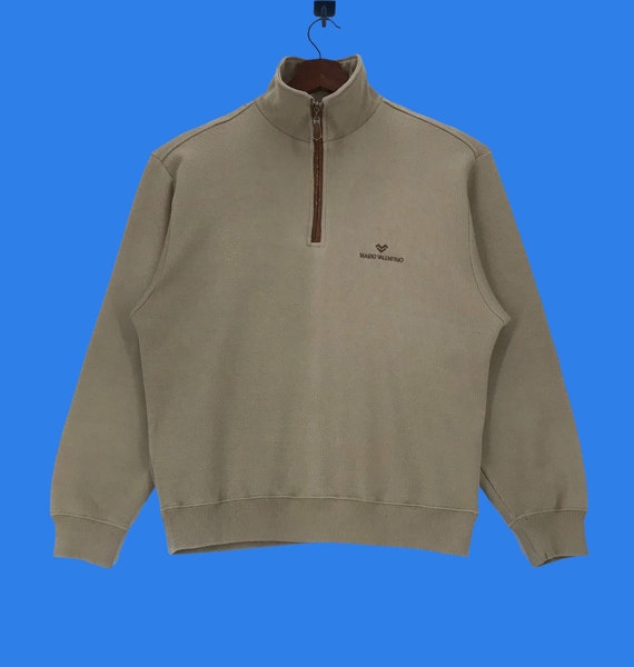 Vintage Mario Valentino Half Zip Sweatshirt Small Logo Mario