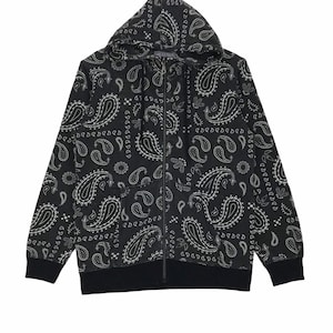 Vintage Gypsy & Sons Bandana Hoodie Zip up Japanese Pattern
