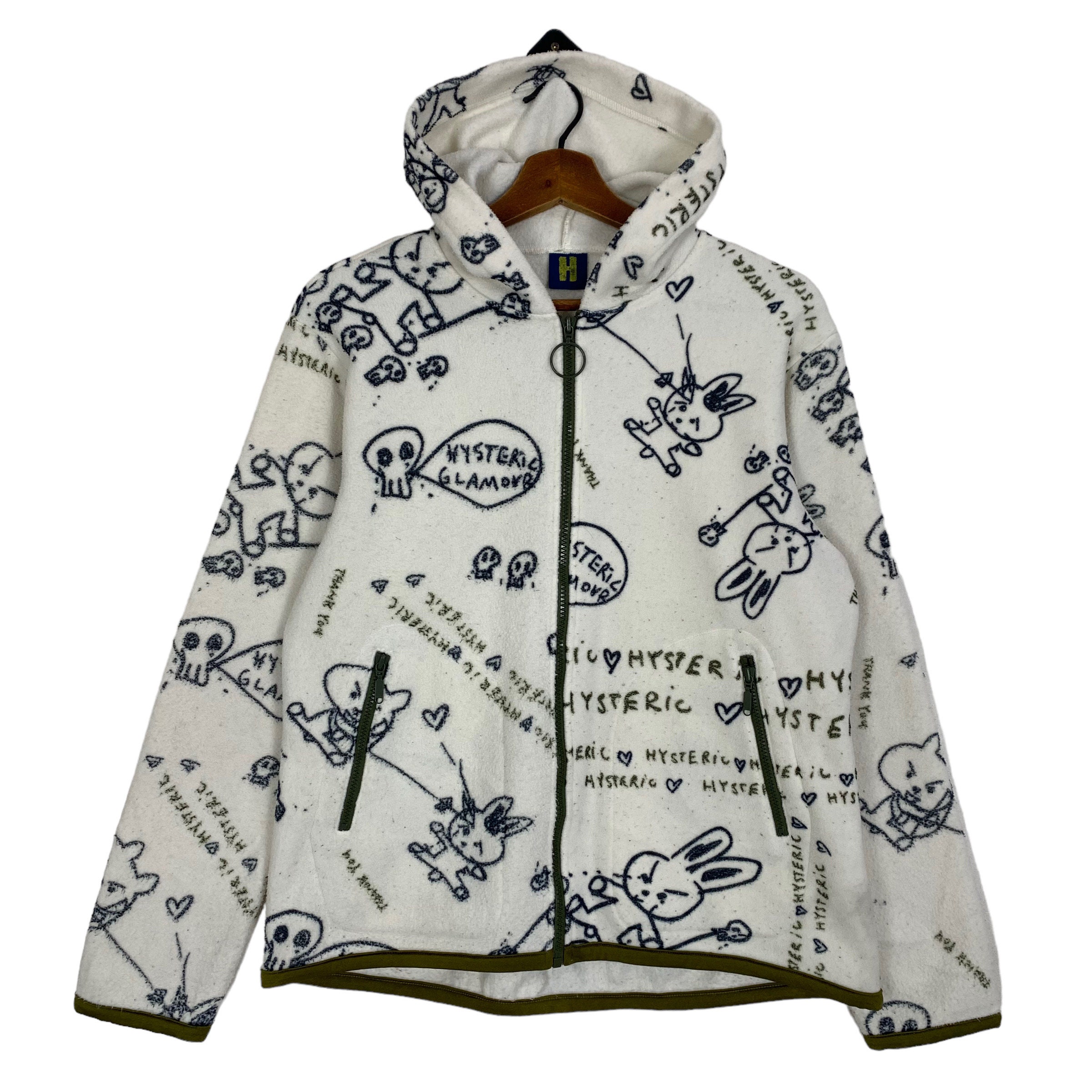 Vintage Hysteric Glamour Full Print Fleece Hoodie Size