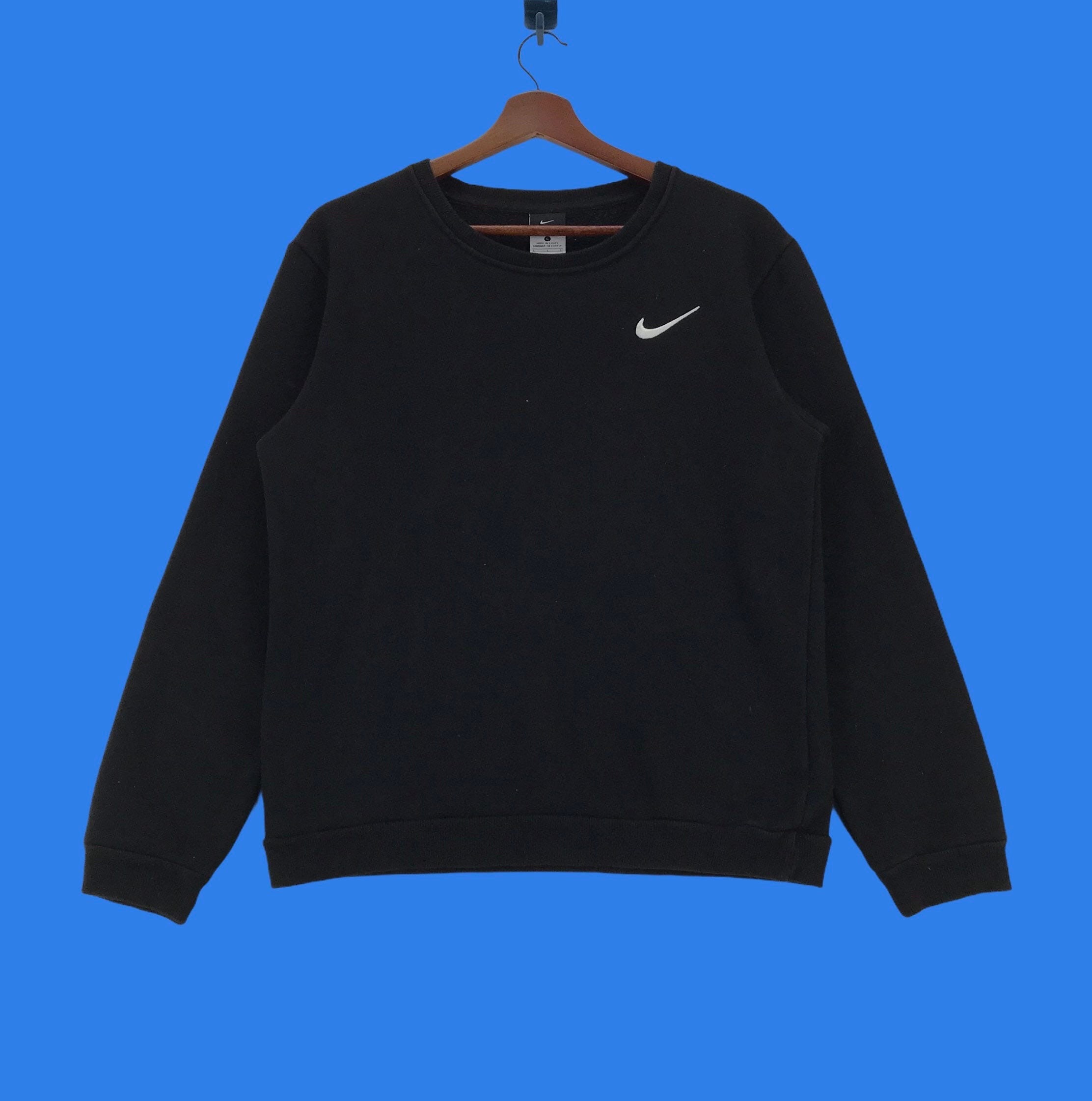 Vintage Nike Swoosh Sweatshirt, Black Pullover Jumper (size Small
