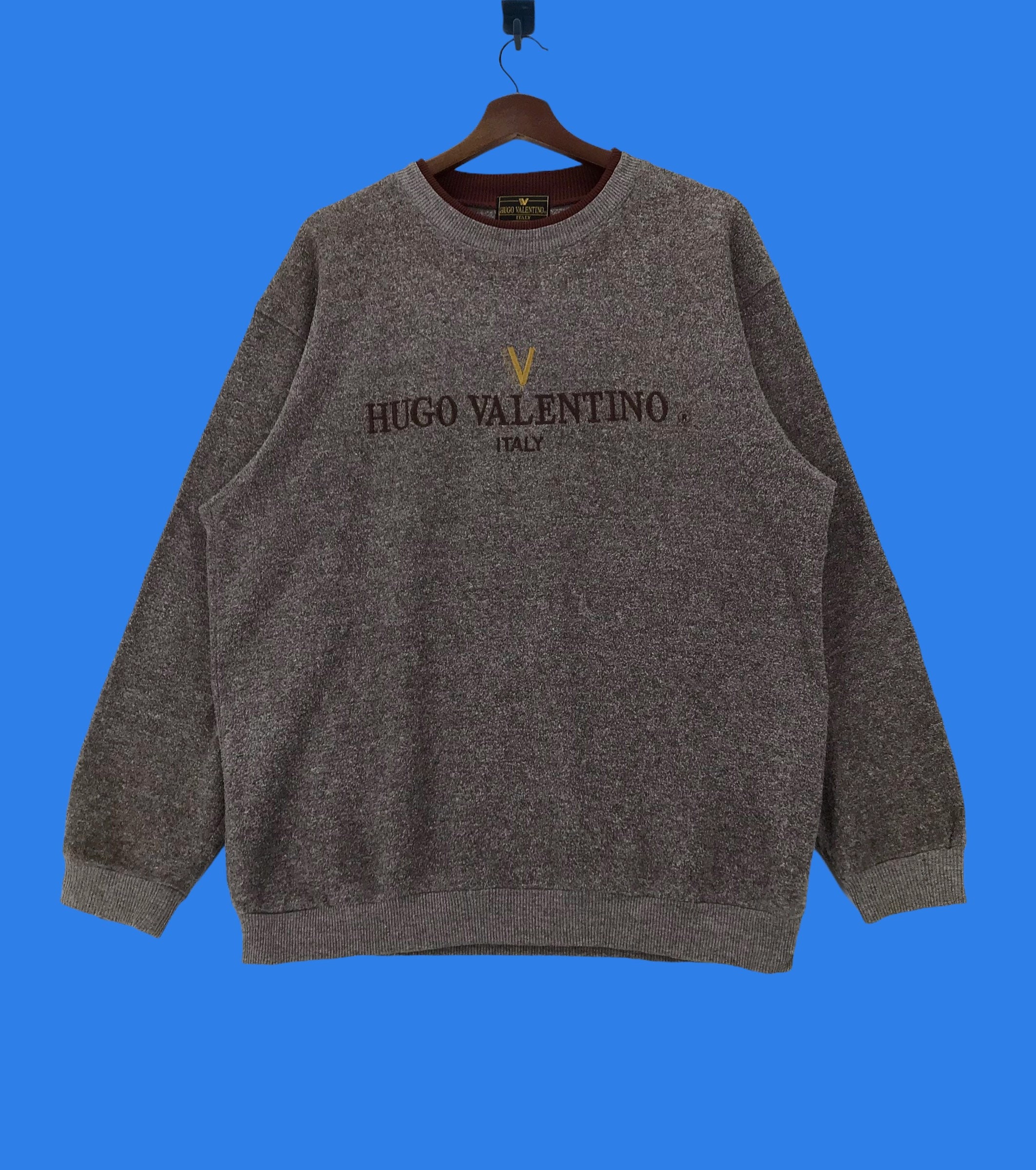 Vintage 90s Hugo Valentino Italy Sweatshirt - Embroidered Designer