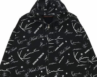 Vintage Karl Kani Zip up Hoodie Full Print Karl Kani