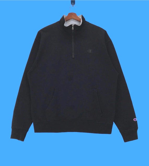 Vintage 90s Champion Half Zip Sweatshirt - Embroidered Logo, Large