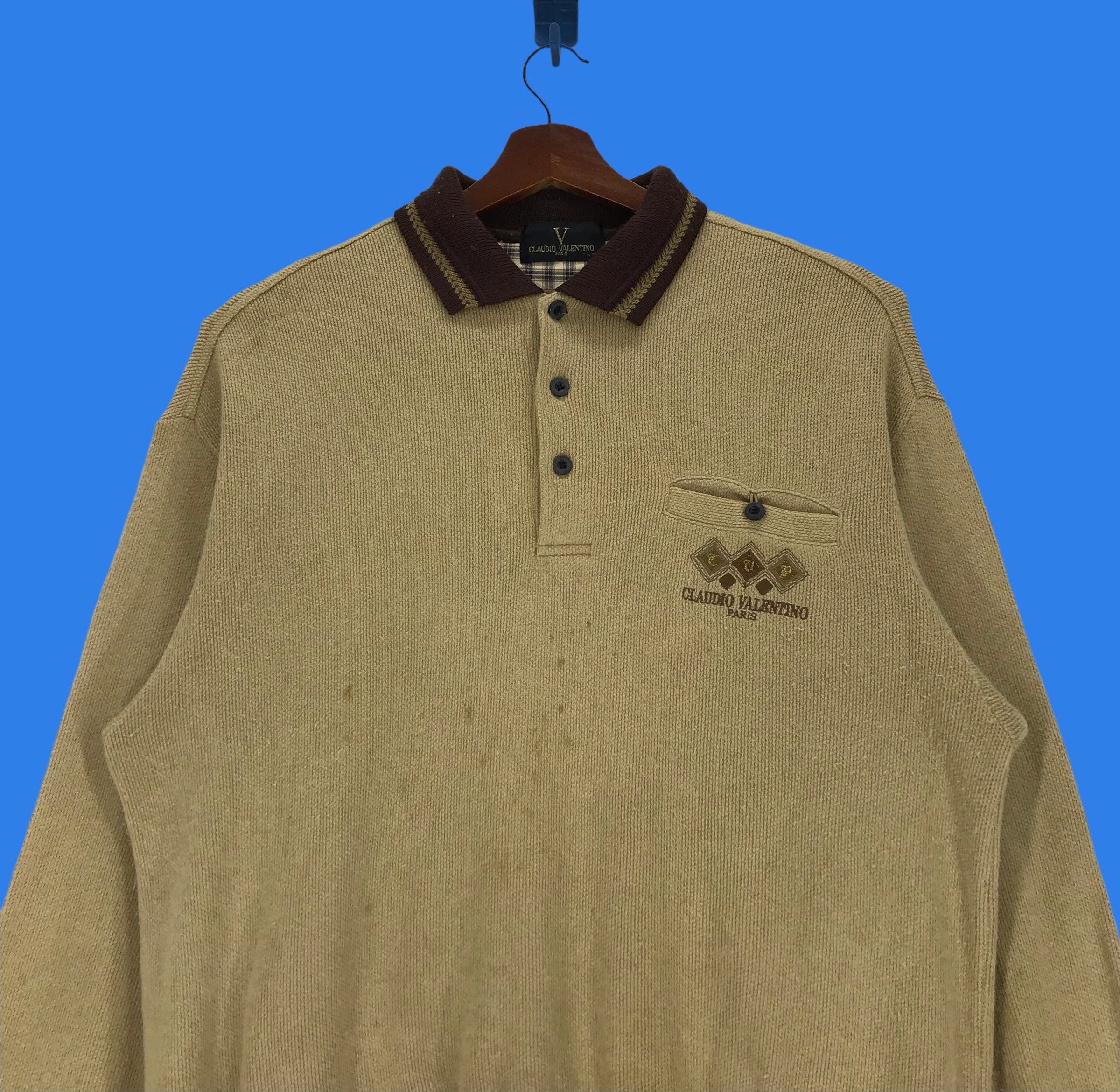 Vintage 90s Claudio Valentino Paris Sweatshirt - Designer Pullover